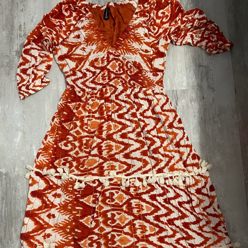 Me 2 Magic Antro Rust Boho Dress Size M
